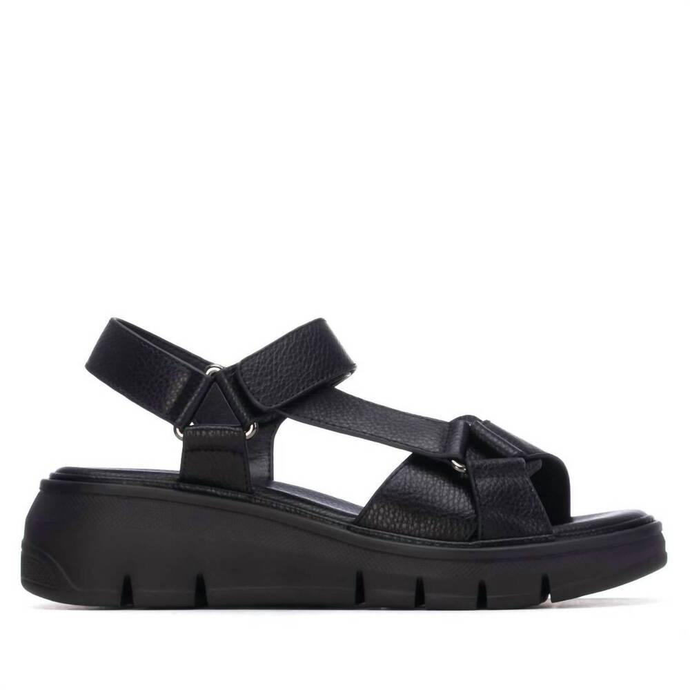 NEW XTI women's pu strap sandal in black